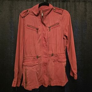 Max Jeans Women's Utility Jacket in Deep Red